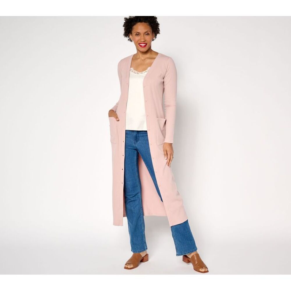 SUNNYLiFE Women's Top Sweater Sz S Mrytel Maxi Cardigan Pink A682105